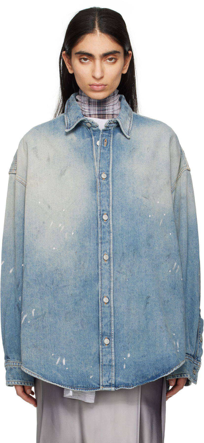Srajce Acne Studios Acne Studios Button-Up Denim Shirt Modra | CB0103-