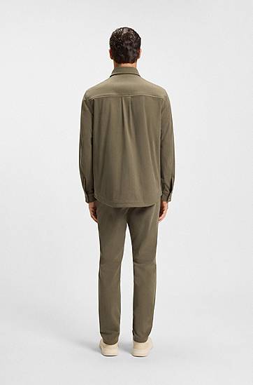 Jakna BOSS Relaxed-fit jacket in performance corduroy Zelena | 50549389, 1