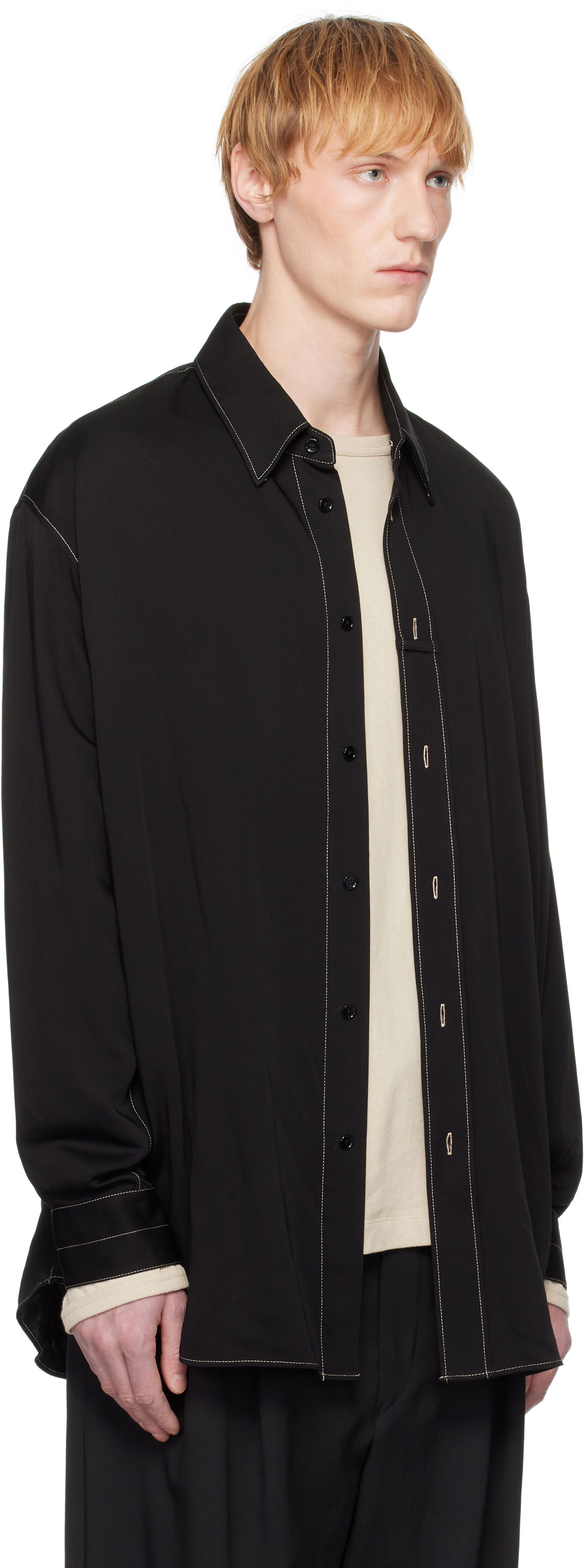 Srajce LEMAIRE Lemaire Loop Button-Up Shirt Črna | SH1169 LF1392, 1