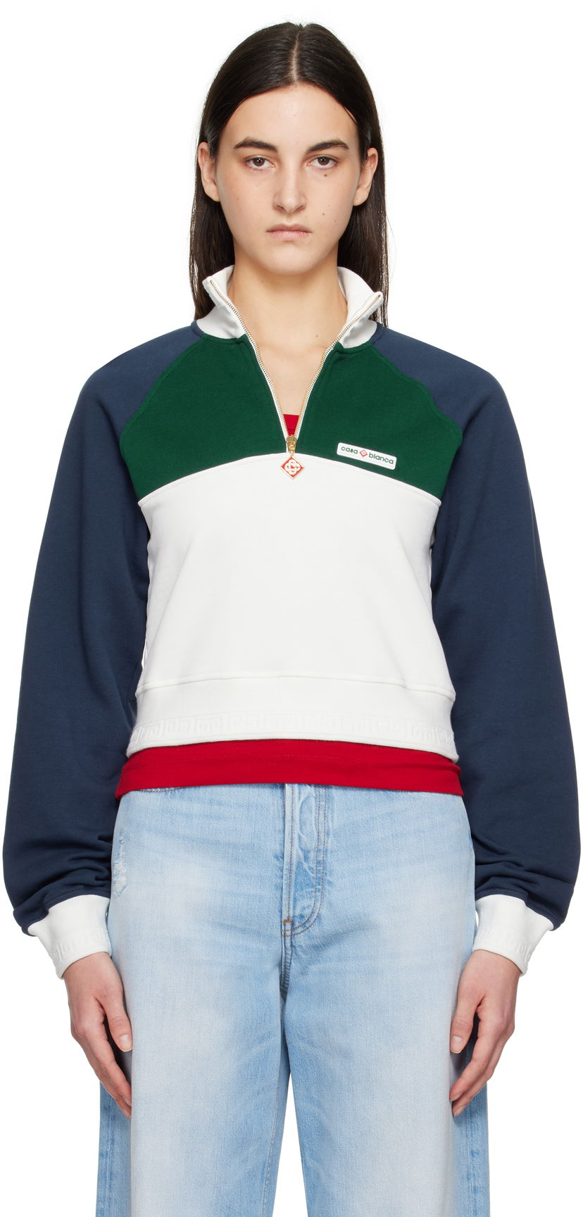 Pulover Casablanca Casablanca Quarter Zip Sweatshirt Večbarvna | WPS25-JTP-328-01