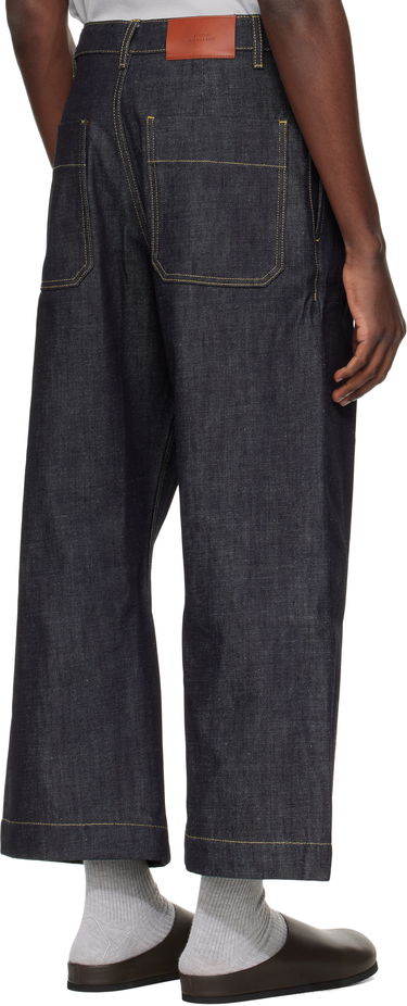 Kavbojke Studio Nicholson Pyad Wide-Leg Contrast-Stitch Denim Jeans Modra | PYAD SNM - 1246, 2