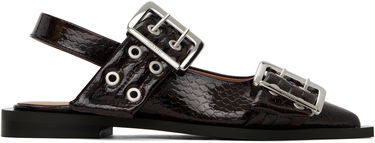 Pasovi GANNI GANNI Snake Buckle Flats Rjava | S2951, 0