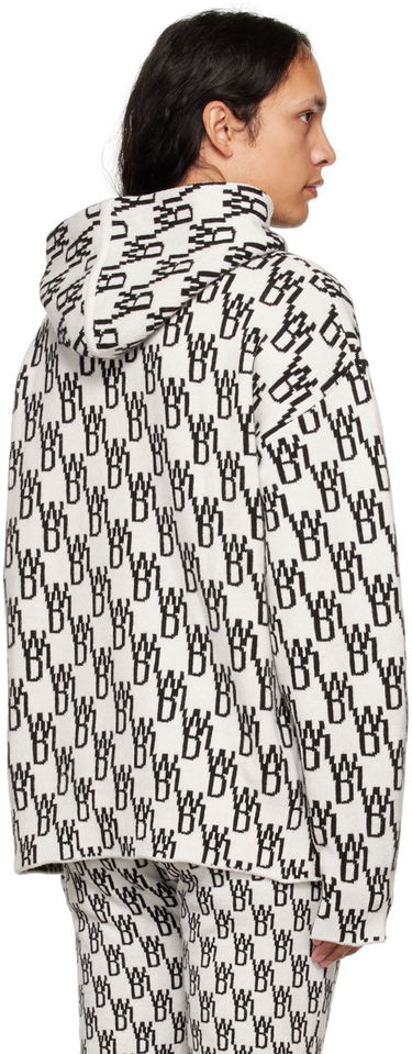 Pleteni pulover We11done We11done Graphic Print Hoodie Bela | WD-KT3-22-628-U-IV, 2