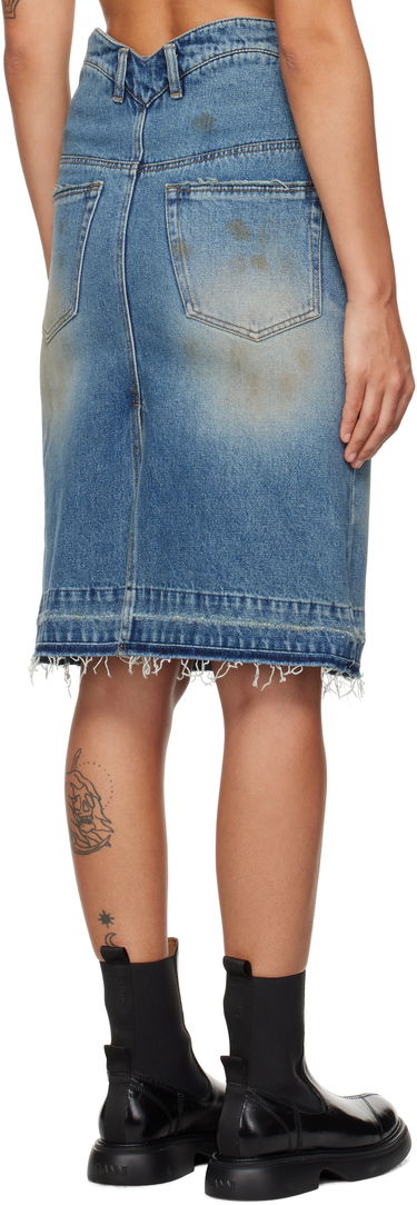 Krila We11done We11done Heart Denim Midi Skirt Modra | WD-DS3-24-333-W-BL, 2