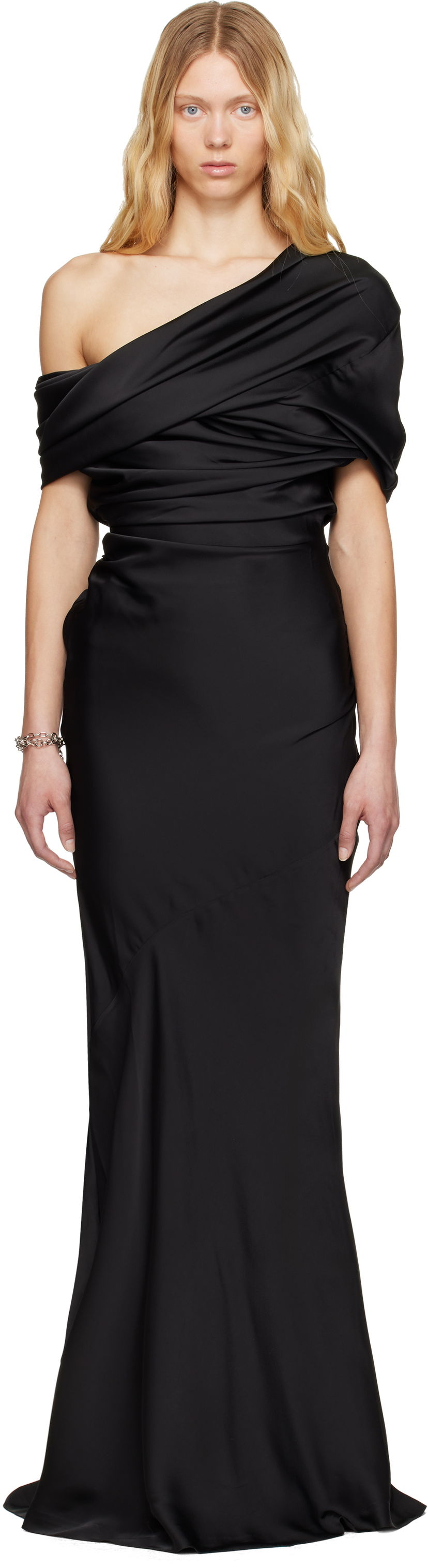 Obleke Entire Studios Entire Studios Sleeveless Draped Maxi Dress Črna | ESW-S25-6013-OB