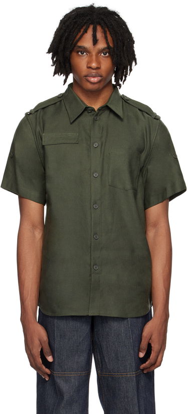 Srajce Helmut Lang Helmut Lang Epaulet Shirt Zelena | O04HM505, 0