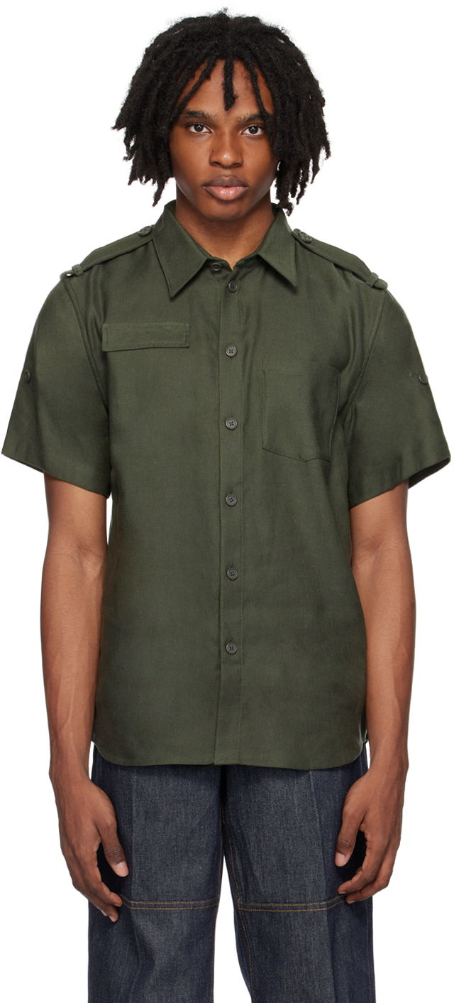 Srajce Helmut Lang Helmut Lang Epaulet Shirt Zelena | O04HM505
