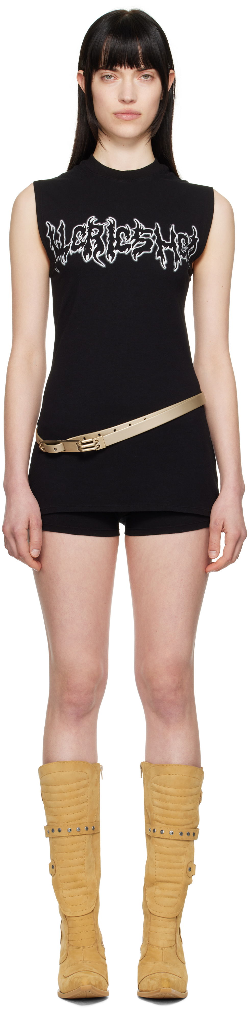 Majica brez rokavov 032C 032c Super Bad Jersey Minidress Črna | S25-WRC-2621-050, 0