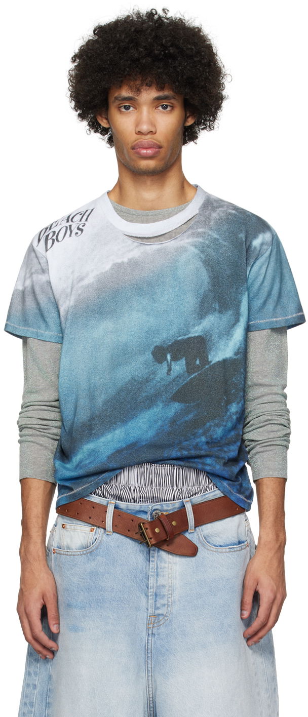 Majica ERL ERL Beach Boys Graphic T-Shirt Modra | ERL08T011