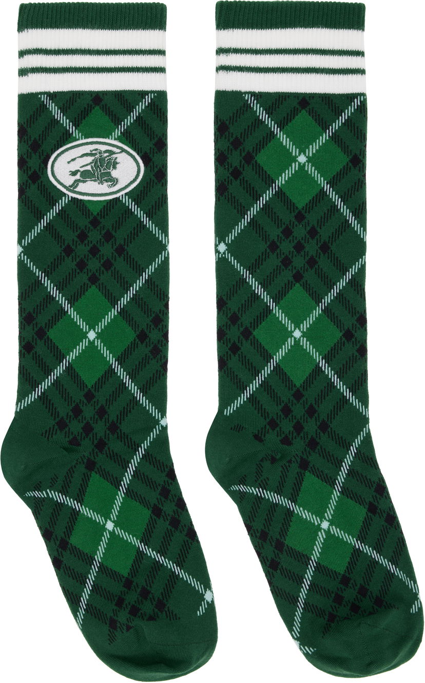Nogavice Burberry Burberry Argyle Check Stretch Socks Zelena | 8113536