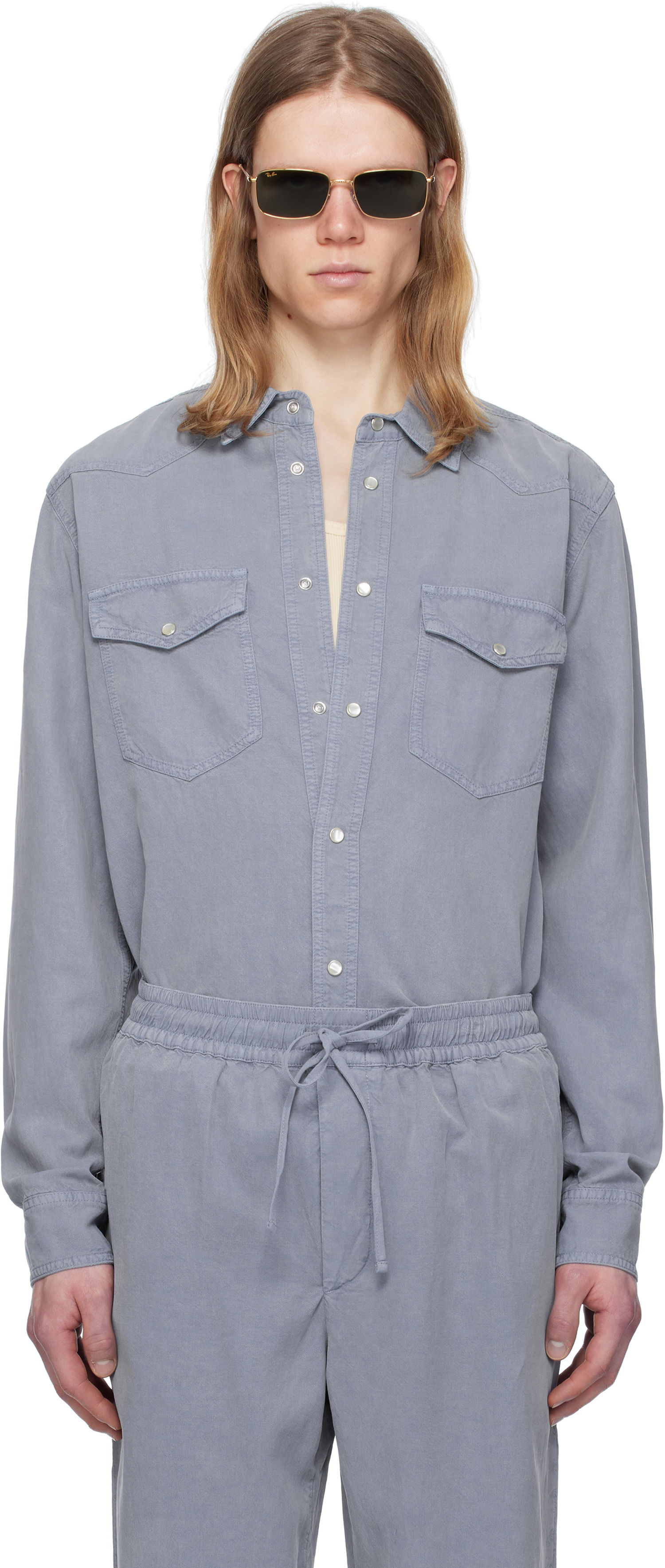 Kombinezon ISABEL MARANT Isabel Marant Vasco Drawstring Shirt Jumpsuit Siva | CH0214HB-C2I07H, 0