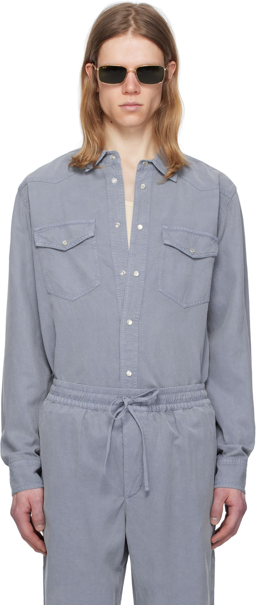 Kombinezon ISABEL MARANT Isabel Marant Vasco Drawstring Shirt Jumpsuit Siva | CH0214HB-C2I07H