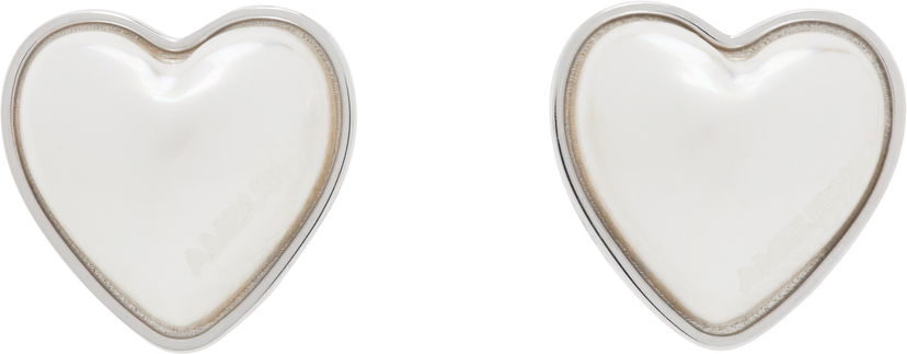 Uhani Ambush AMBUSH Faux Pearl Heart Stud Earrings Bela | 12115240