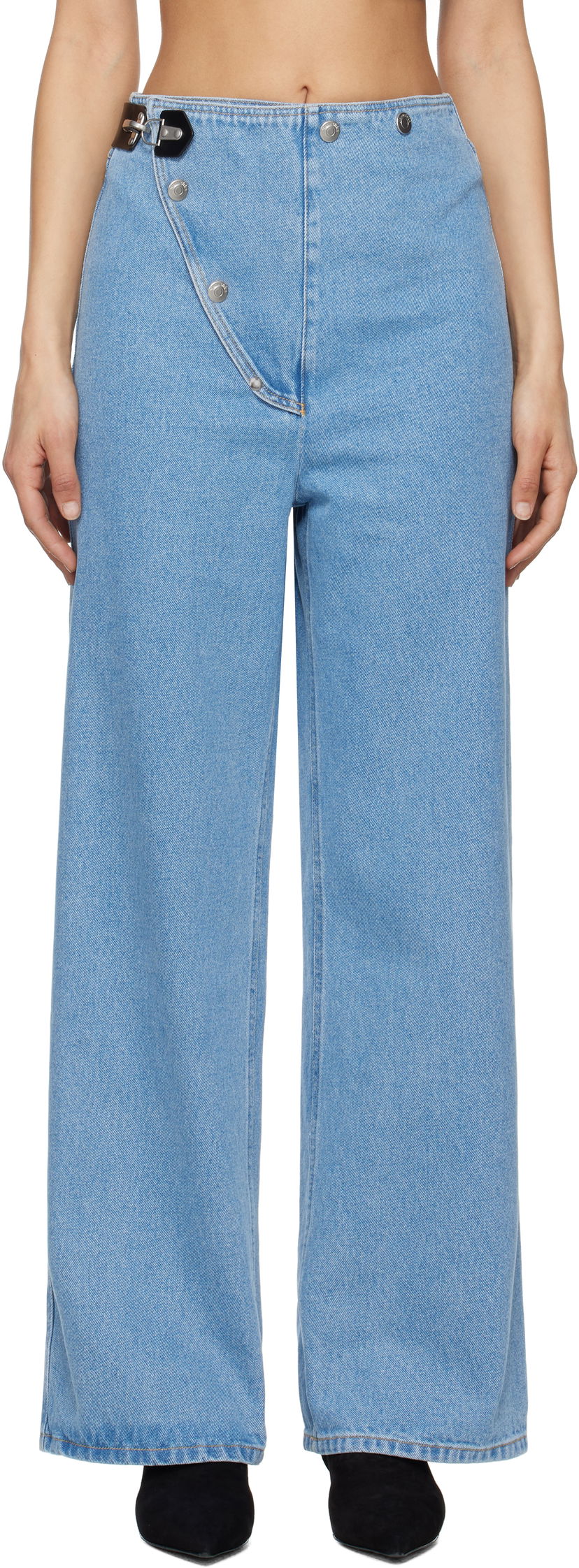 Kavbojke Nanushka Nanushka Makena Wide Leg Jeans Modra | NW25RSPA09353