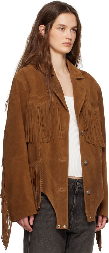 Jakna Coperni Coperni Fringed Suede Jacket Rjava | COPOW37F6036, 1
