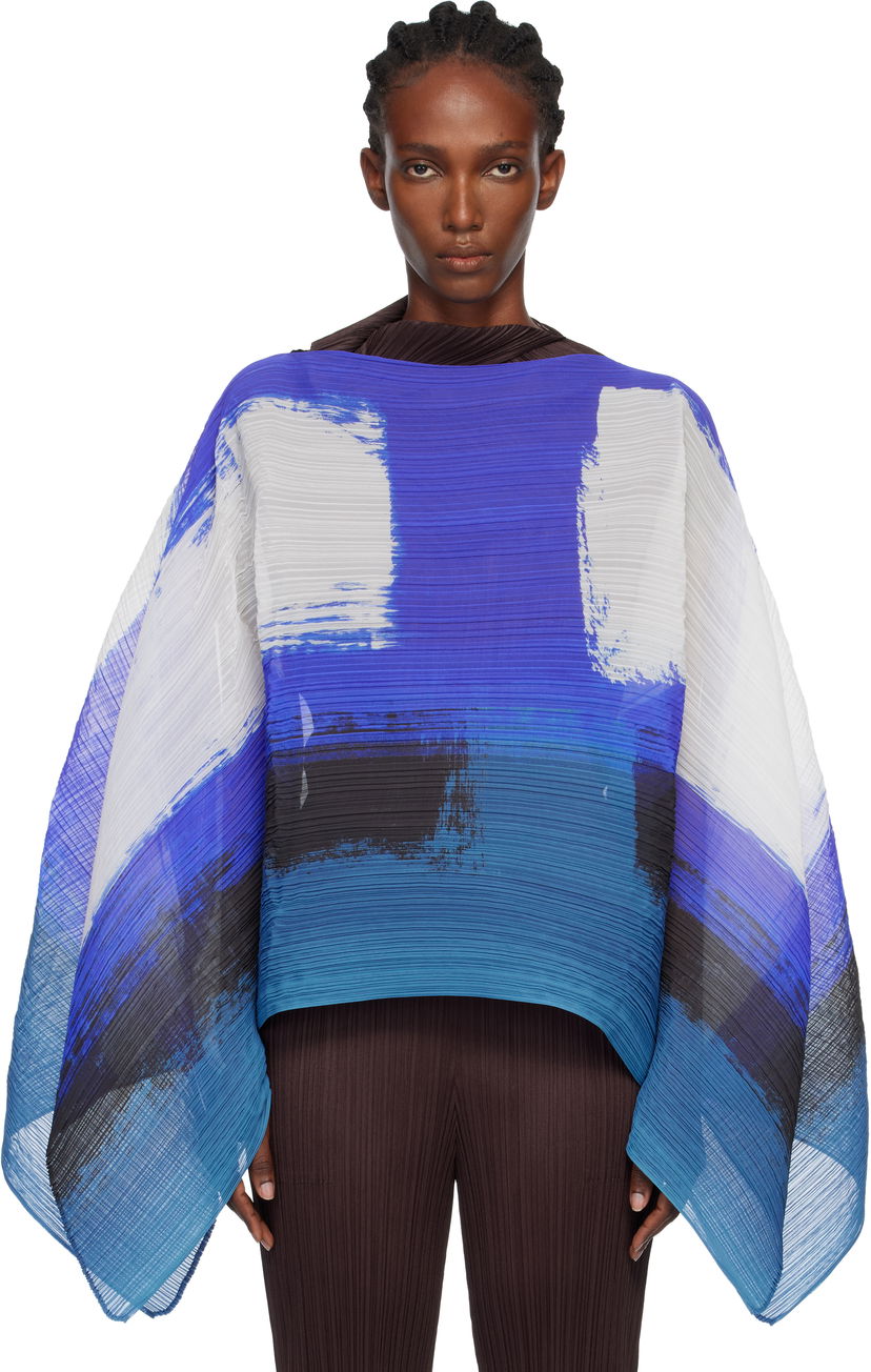 Majica Pleats Please Issey Miyake PLEATS PLEASE ISSEY MIYAKE Jump Madame-T Pleated Abstract Print Top Večbarvna | PP59AD121