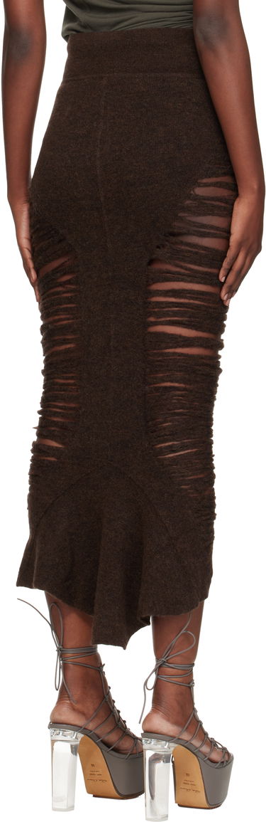 Krila Rick Owens Rick Owens Calf Dauphine Midi Skirt Rjava | RP02E4685 KGRIDP, 2