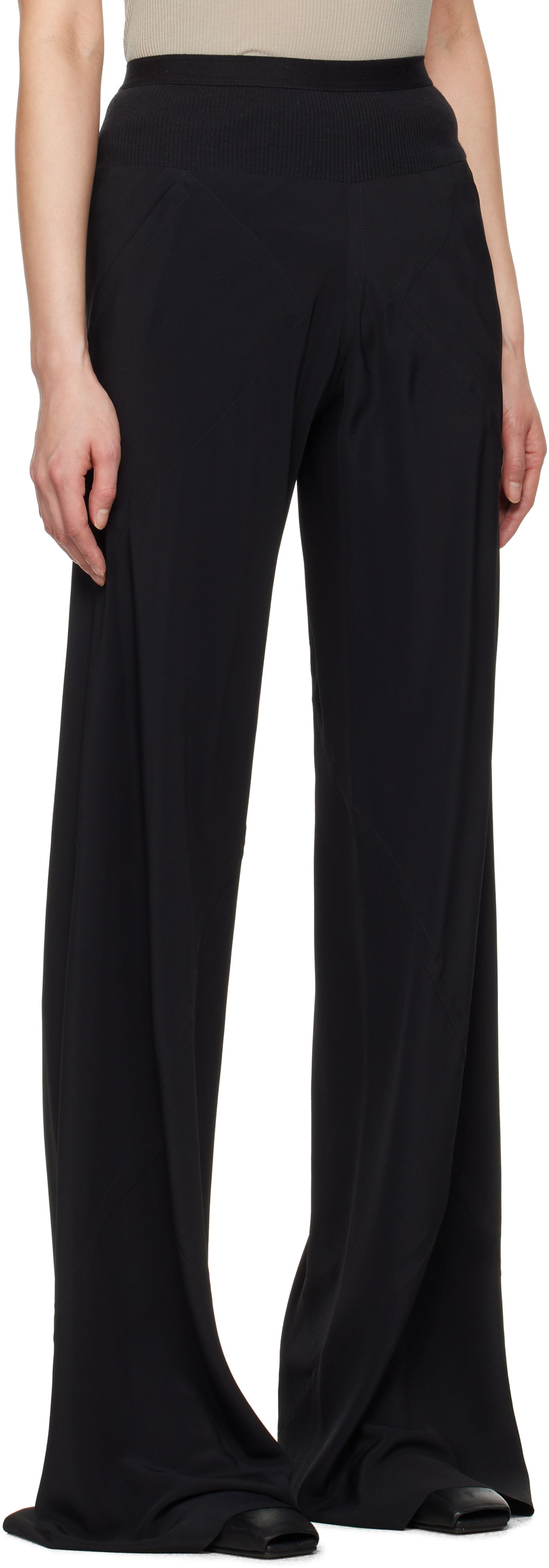 Hlače Rick Owens Rick Owens Hollywood Bias Trousers Črna | RP01E7301 CC, 1