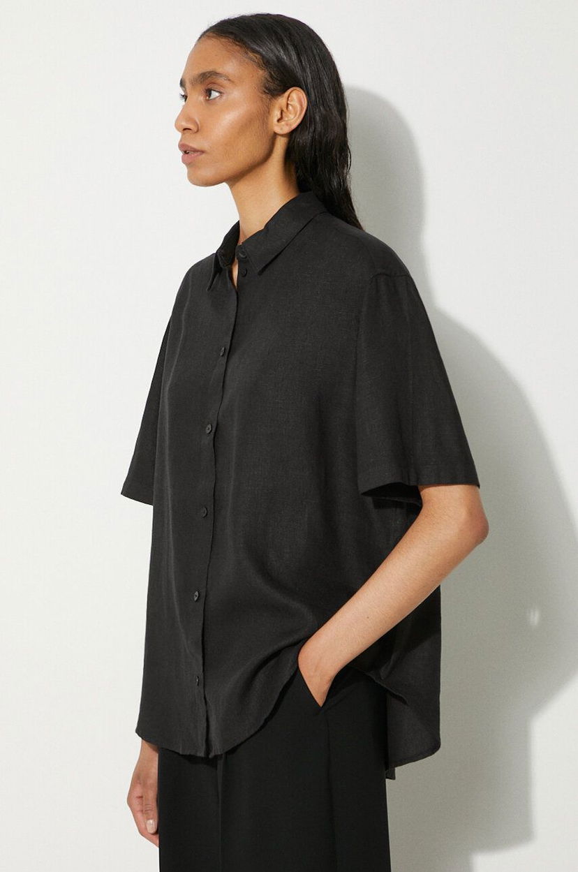 Srajce Samsoe Samsoe Samsoe Samsoe Salarika Relaxed Linen Shirt Črna | F24200081
