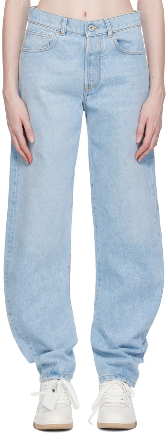 Kavbojke Off-White Off-White Twist Banana Jeans Modra | OWYA052S23DEN0014000