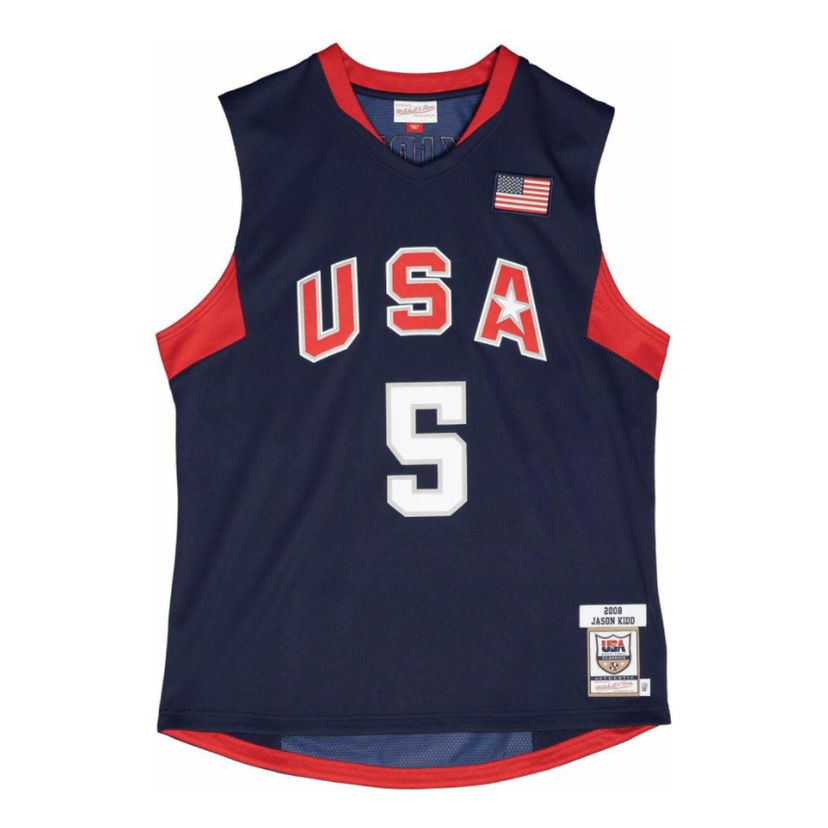 Majica brez rokavov Mitchell & Ness Mitchell & Ness USA Basketball #5 Jersey Mornarica | AJY44384-USA08JKINAVY
