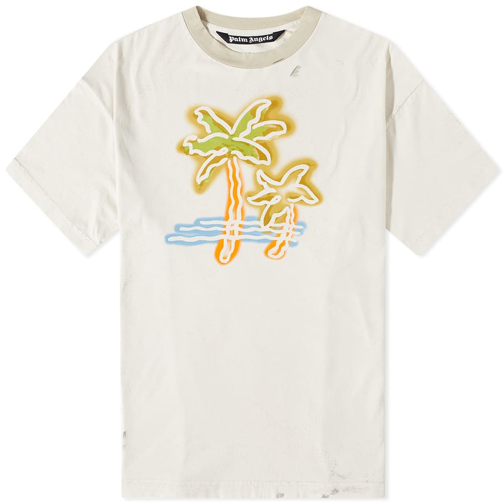 Majica Palm Angels Neon Palm Tee Bela | PMAA072S23JER0010384, 0
