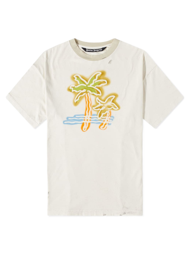 Majica Palm Angels Neon Palm Tee Bela | PMAA072S23JER0010384