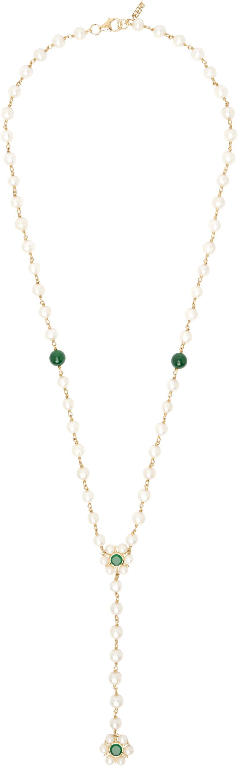 Ogrlica VEERT 'The Macro Flower Pearl Rosary' Necklace Kovinski | JLG0012-YG