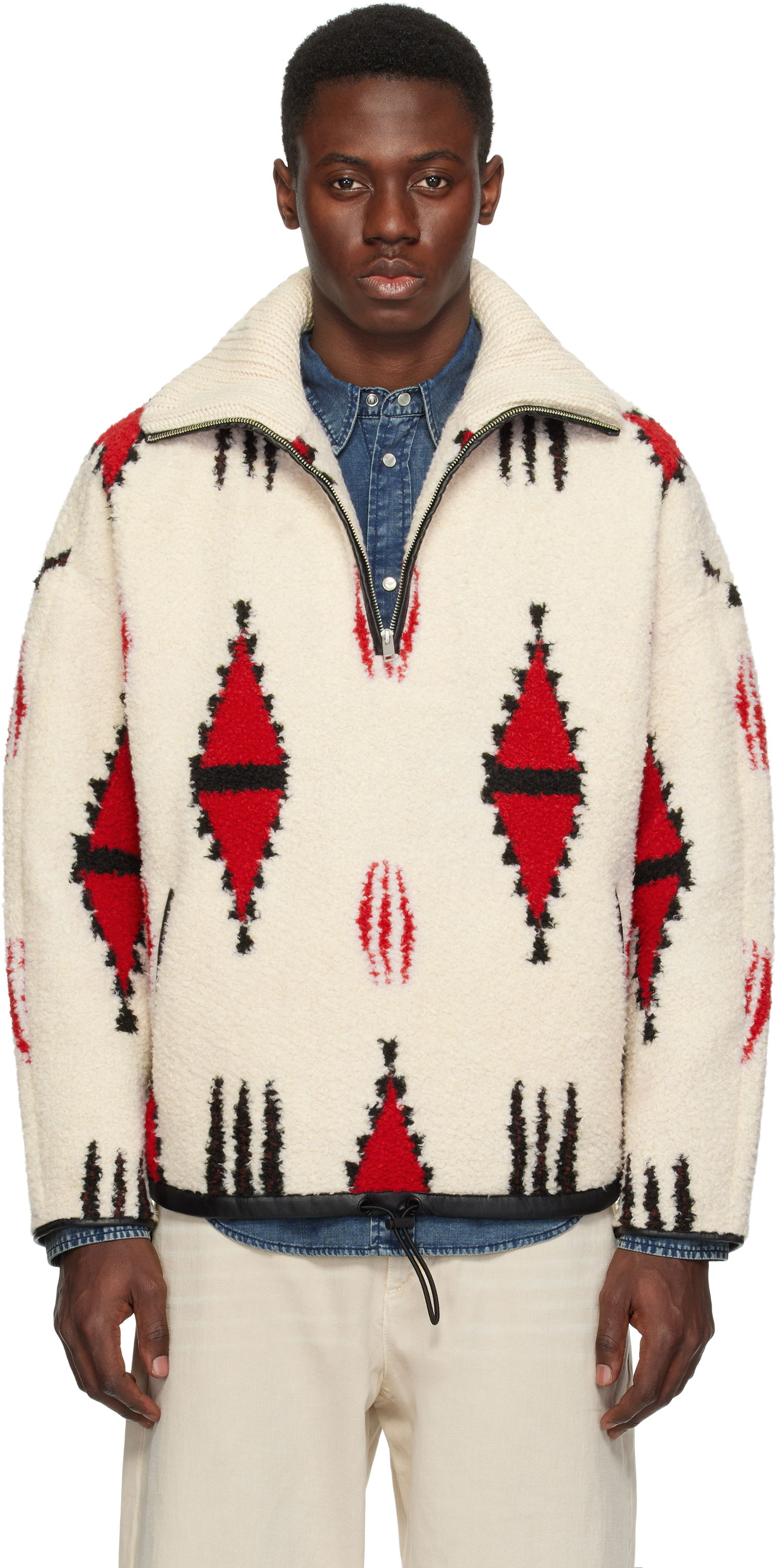 Pleteni pulover ISABEL MARANT Isabel Marant Marlo Fleece Pullover Bela | 25PMA0061HA-C1C03H, 0