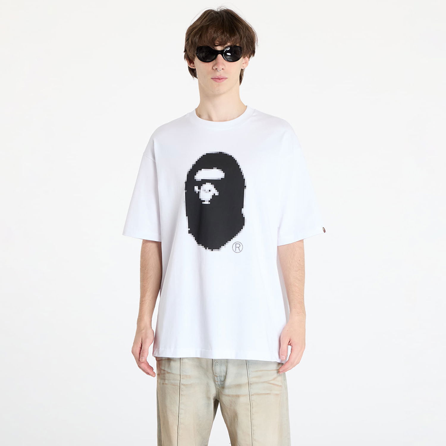 Majica BAPE Pixel Ape Head Relaxed Fit Tee Bela | 001TEK801348M WHT, 0