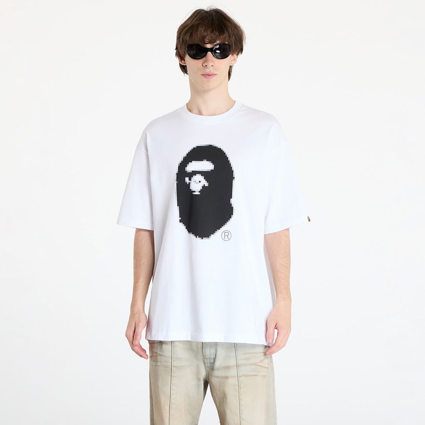 Majica BAPE Pixel Ape Head Relaxed Fit Tee Bela | 001TEK801348M WHT