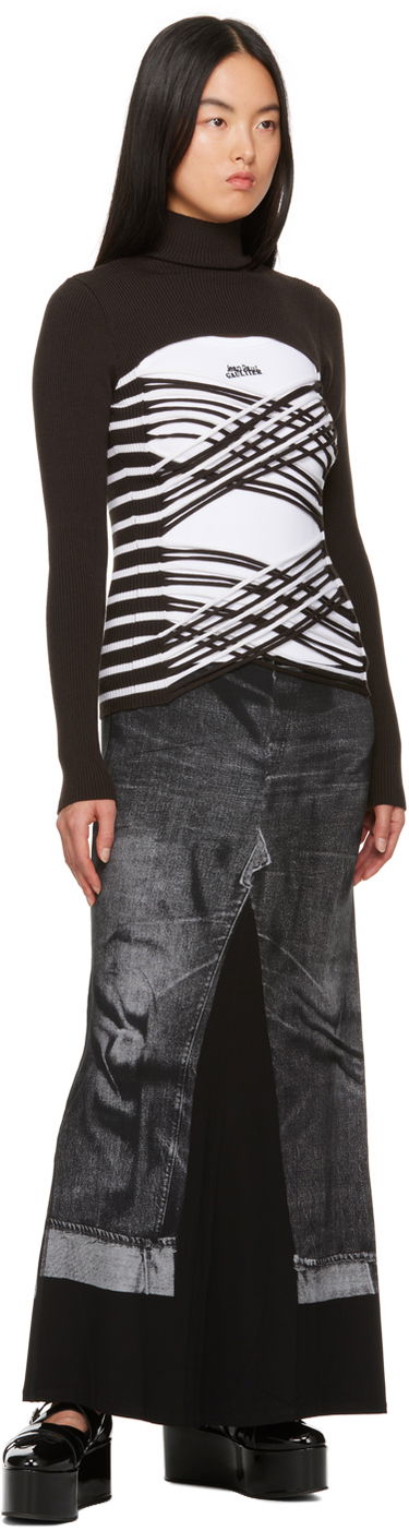 Pleteni pulover Jean Paul Gaultier Jean Paul Gaultier Striped Turtleneck Top Črna | 23/15-F-PL038-M056-6001, 3