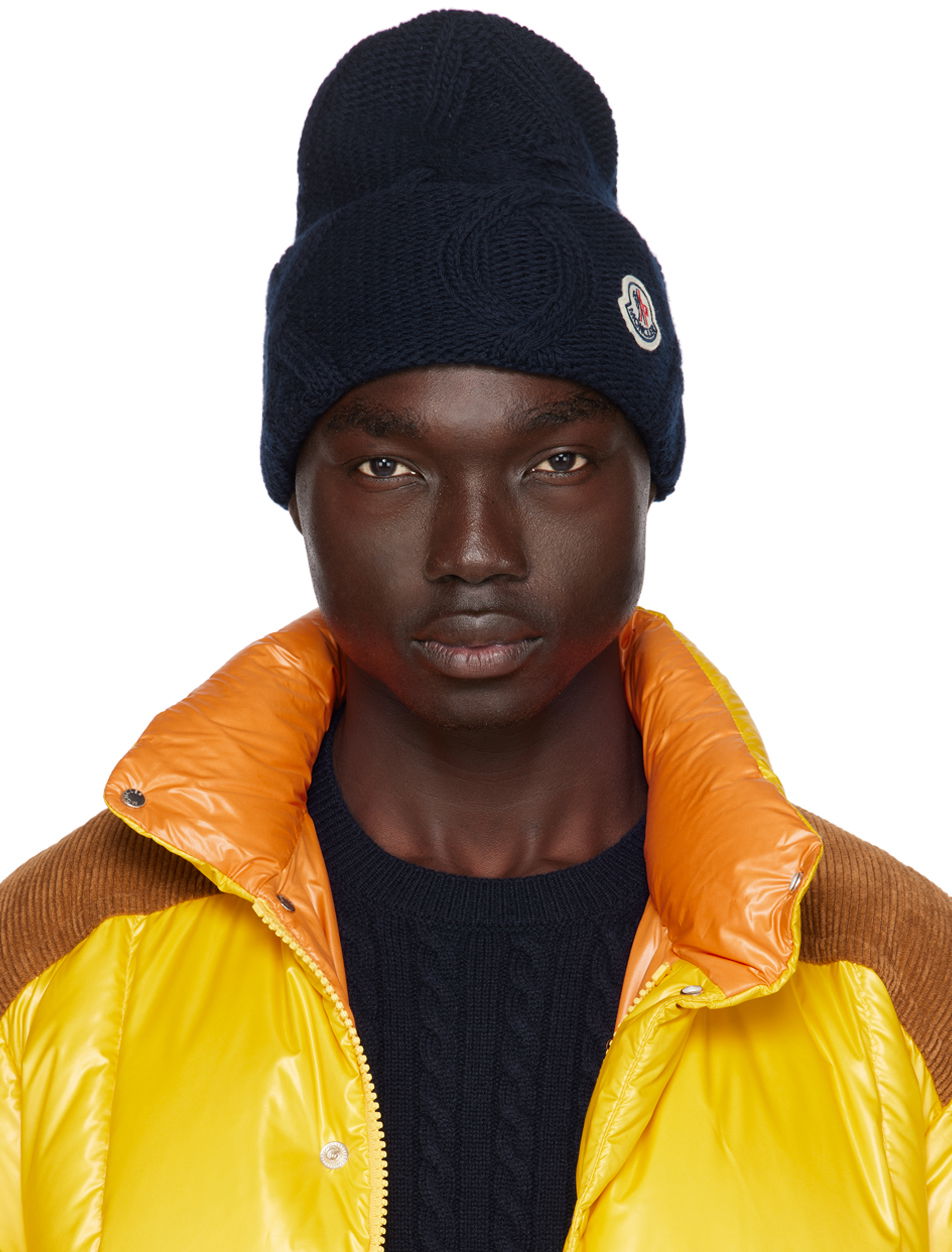 Beanie Moncler Patch Beanie Mornarica | I20913B00035M1115, 0