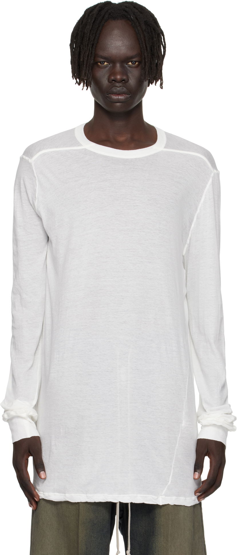 Majica Rick Owens Rick Owens Concordians Level Long Sleeve T-Shirt Bela | RU02E1266 UC