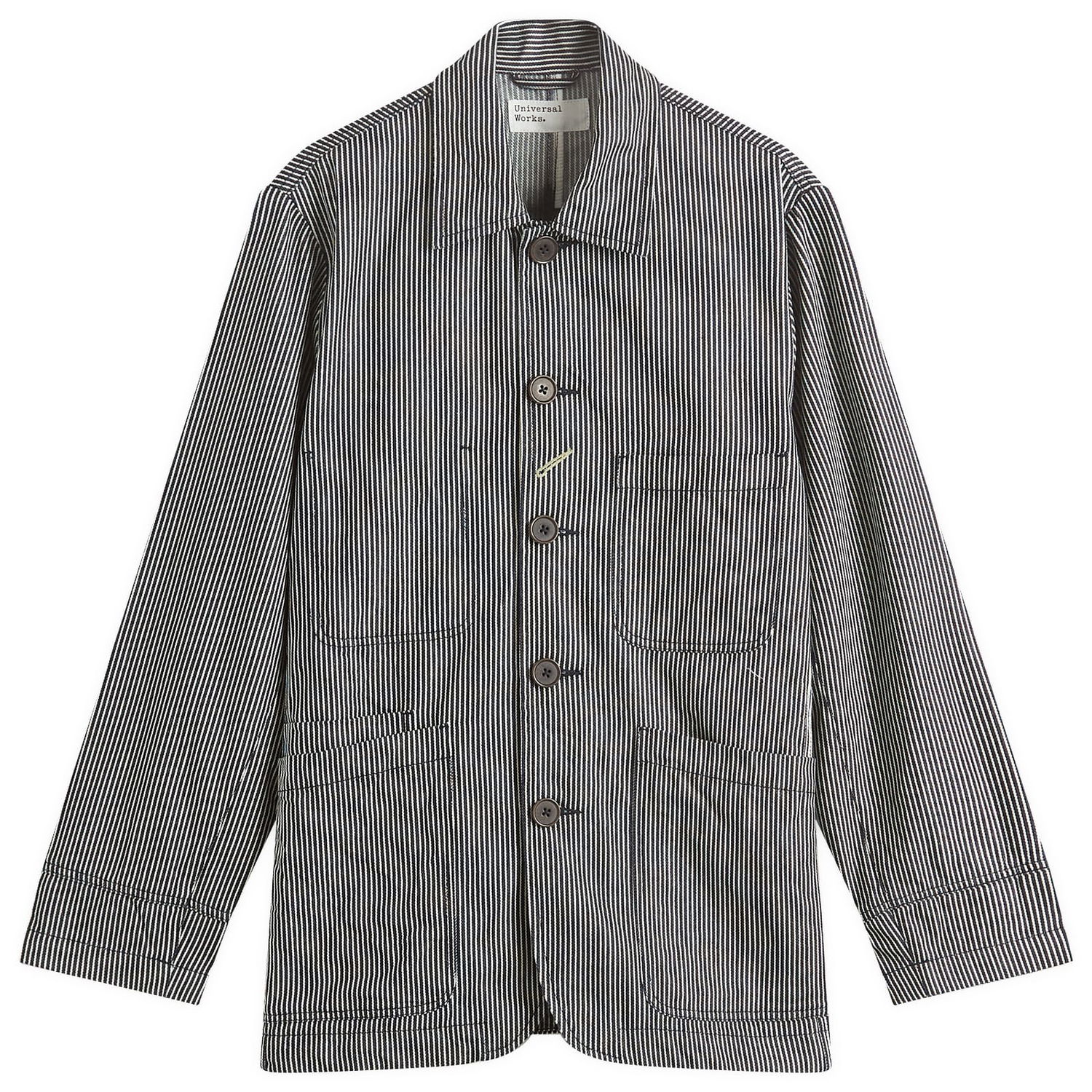 Jakna Universal Works Hickory Stripe Original Bakers Jacket, Size Large Mornarica | P32007-IND, 0