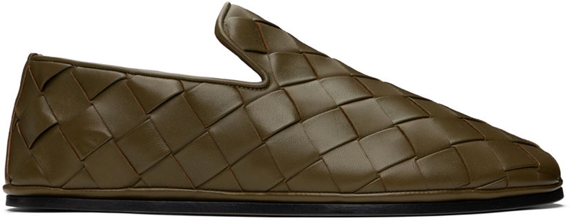 Oblačila Bottega Veneta Bottega Veneta Sunday Woven Leather Slippers Zelena | 775315V2ED0