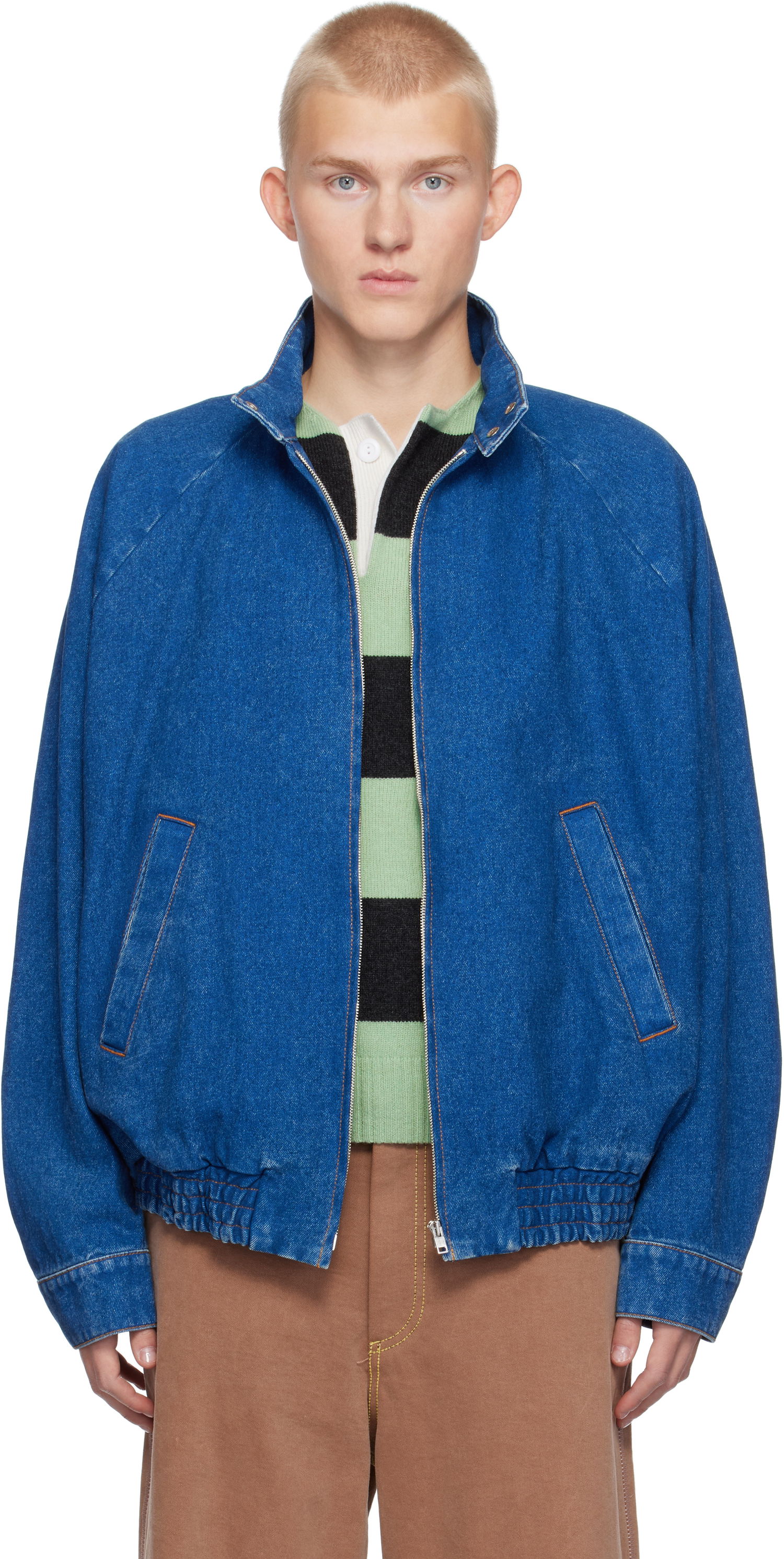 Bomber jakna Marni Denim Jacket Modra | JUJU0045X0 USCU83, 0