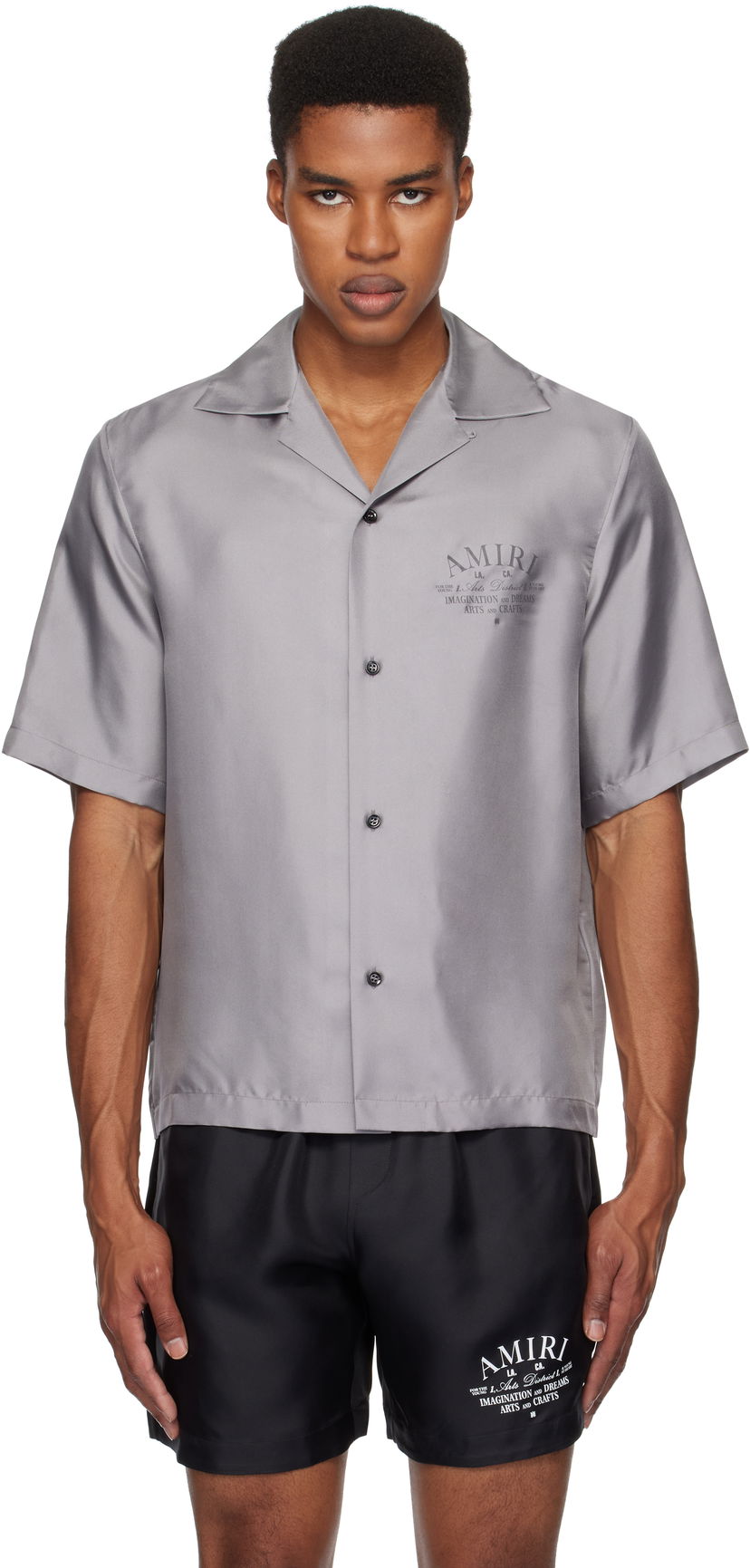 Srajce AMIRI 'Arts District' Bowling Shirt Siva | AMSTBW1018