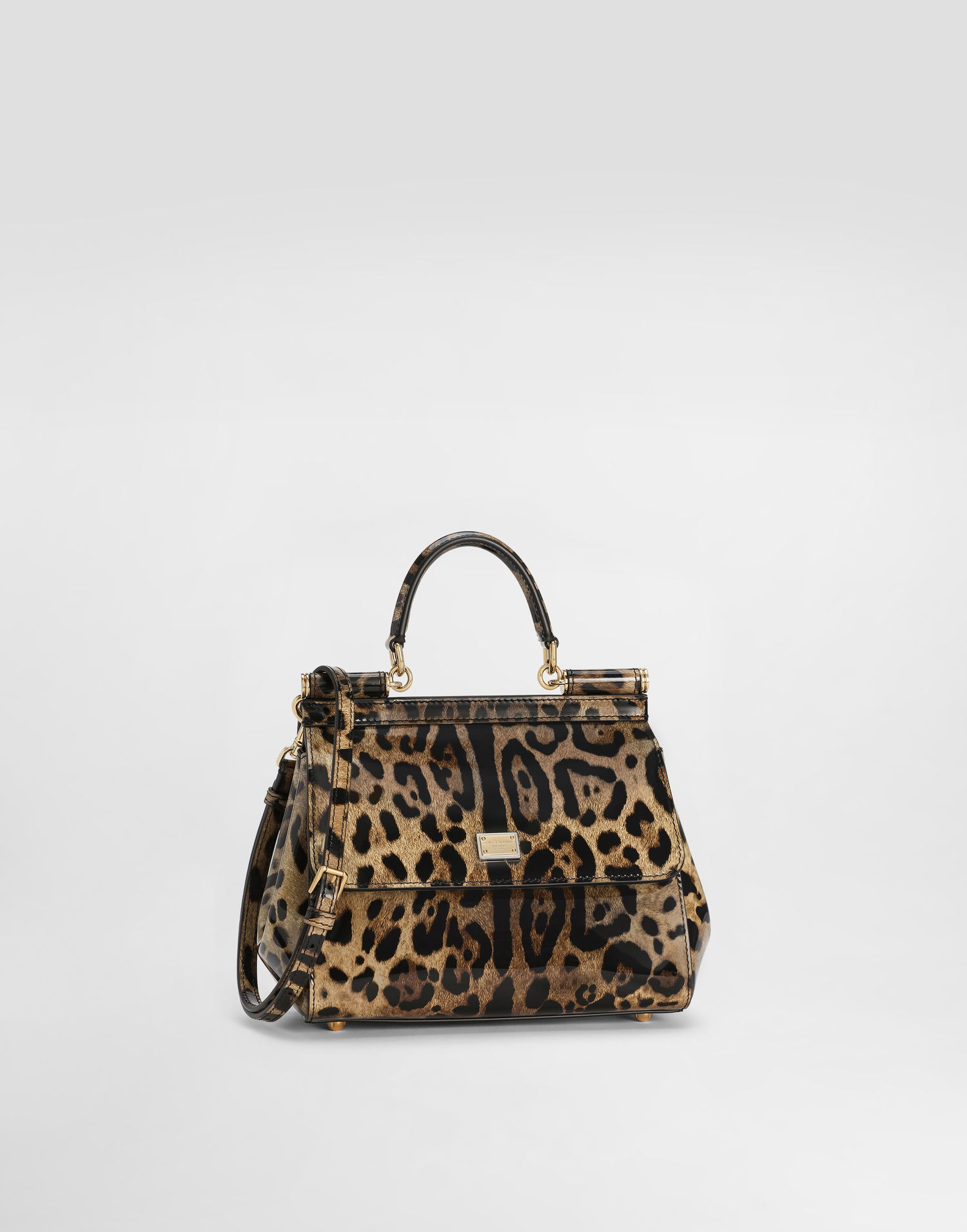 Torbica Dolce & Gabbana Dolce & Gabbana Leopard Print Patent Leather Top Handle Bag Večbarvna | BB6003BM568HA93M, 1