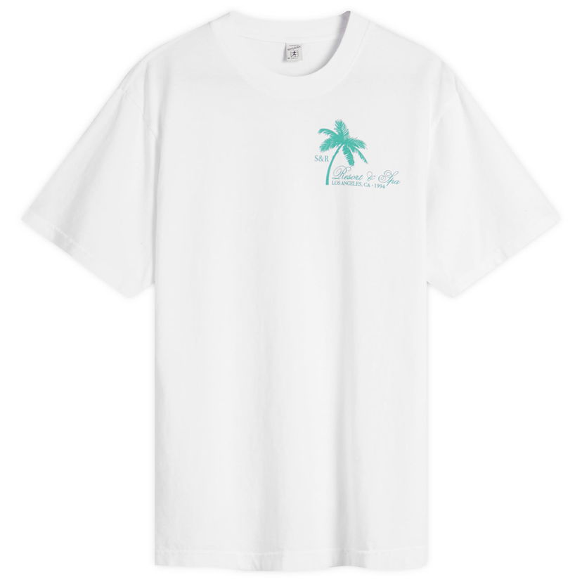 Majica Sporty & Rich Sporty & Rich Palms T-Shirt, Size Large Bela | TO043620253WH01
