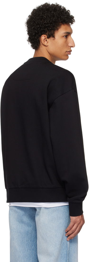 Pleteni pulover BOSS Mercerized Cotton Sweatshirt Črna | 50533075, 2