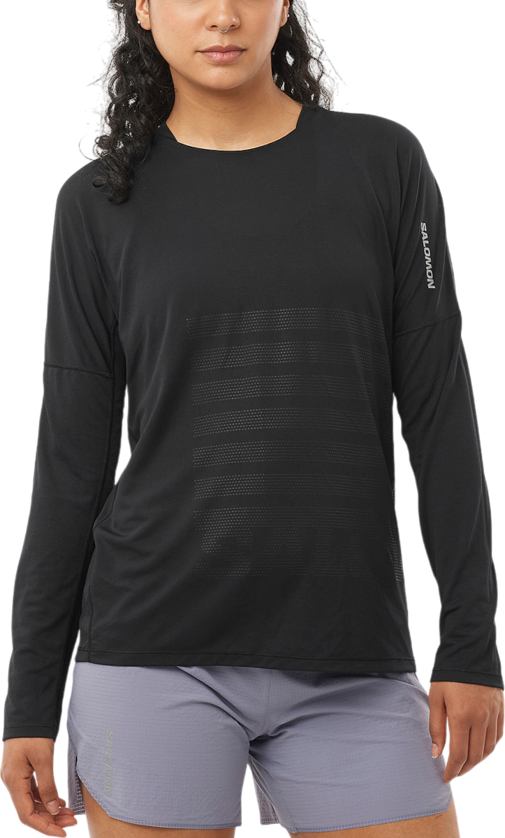 Majica Salomon Salomon Sense Aero Long Sleeve Graphic Tee Črna | lc2695-0