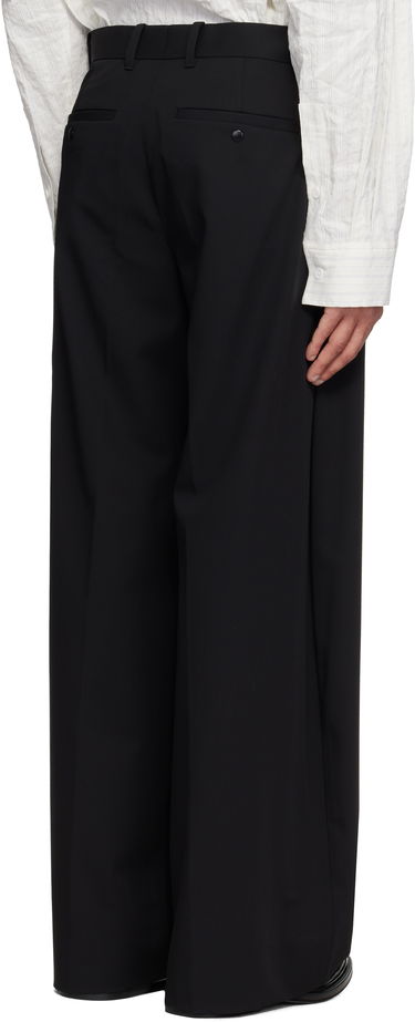 Hlače WOOYOUNGMI WOOYOUNGMI Wool Wide Leg Trousers Črna | W251PT03, 2