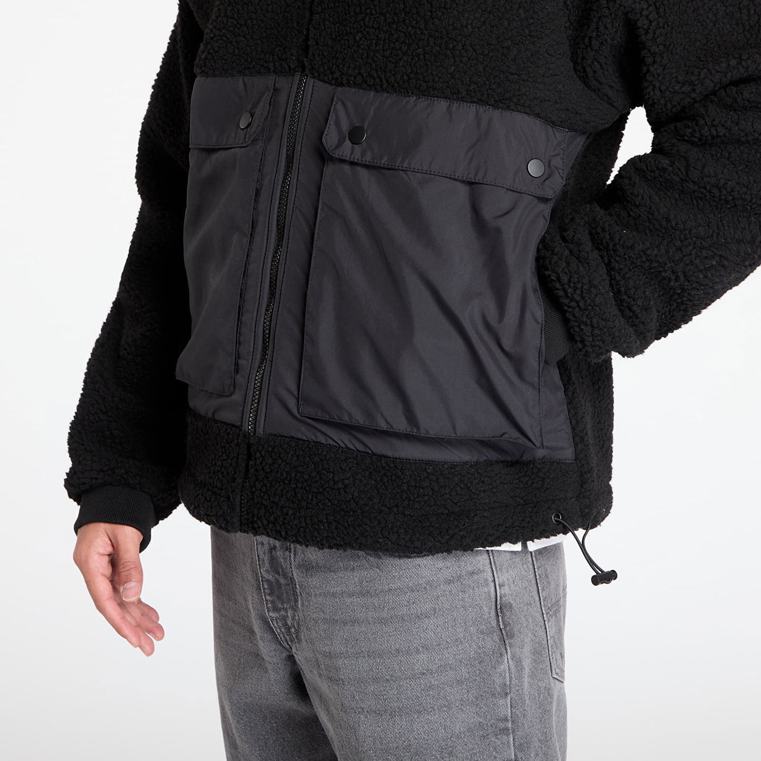 Parka Urban Classics Short Raglan Sherpa Jacket Črna | TB6329-00825, 1