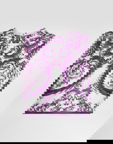 Krop-top Dolce & Gabbana Dolce & Gabbana Majolica Print Crop Top Lila | F7AU2TFP9AKHP5DQ, 0