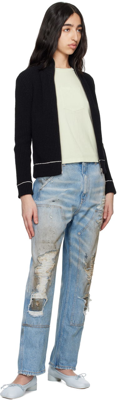 Pleteni pulover Maison Margiela MM6 Maison Margiela Slitted Camionneur Track Jacket Črna | S62AN0142 M13124, 3