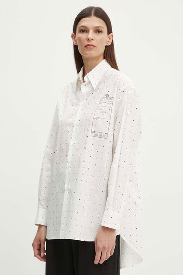 Srajce Maison Margiela MM6 Relaxed Fit Shirt with Sketch Print Bela | S52DT0014.S78157, 0