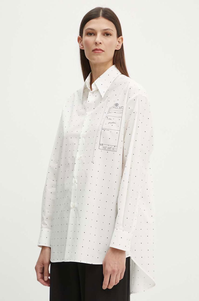 Srajce Maison Margiela MM6 Relaxed Fit Shirt with Sketch Print Bela | S52DT0014.S78157