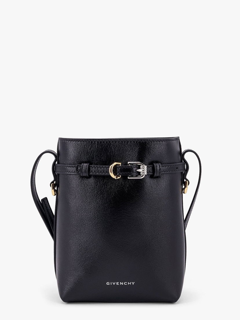 Torba za čez ramo Givenchy Black Leather Phone Crossbody Bag Črna | BB60NAB1Q7001
