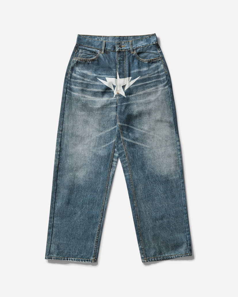 Kavbojke BAPE Fake Print Star Denim Pants Modra | 1L30150305 LIGHTINDI